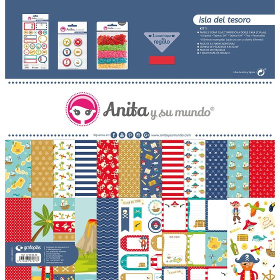 Kit Scrapbooking Isla Del Tesoro Anita