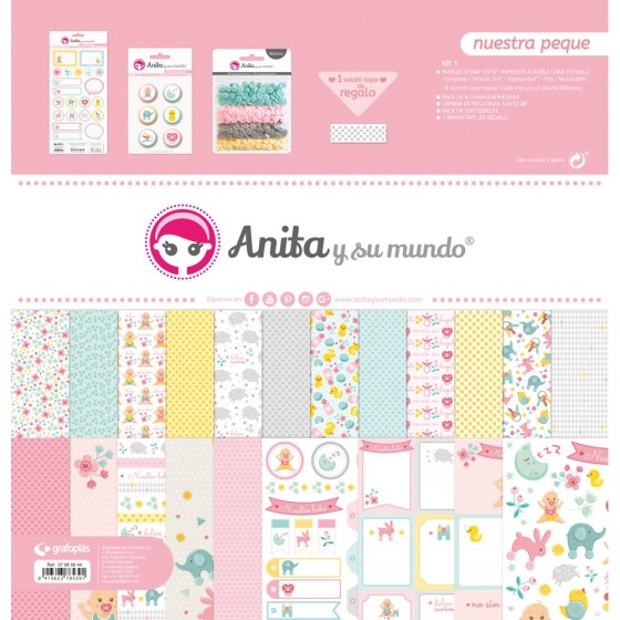 Kit Scrapbooking Bolsa Nuestra Peque 19 Anita