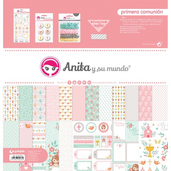 Kit Scrapbooking Bolsa Primera Comun.20 Ell Anita