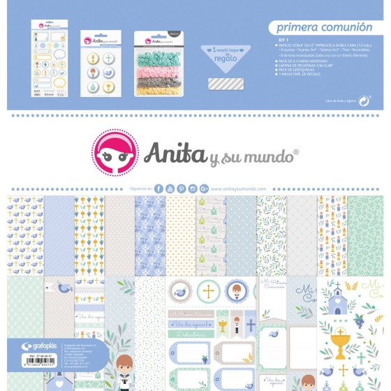 Kit Scrapbooking Bolsa Primera Comun.20 El Anita