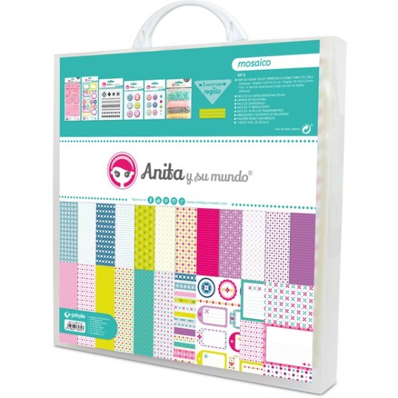 Kit Maletín Scrapbooking Mosaico 16 Anita