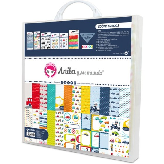 Kit Maletín Scrapbooking Sobre Ruedas 16 Anita