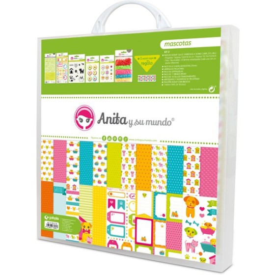 Kit Maletín Scrapbooking Mascotas 16 Anita