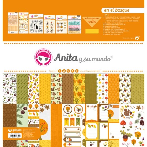 Kit Maletín Scrapbooking En El Bosque 17 Anita