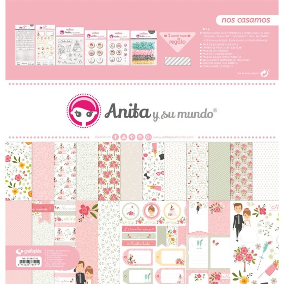 Kit Maletín Scrapbooking Nos Casamos 19 Anita