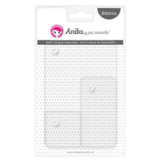 Pack 3 Bloques Metacrilato Basicos Con Guía Scrapbooking Anita