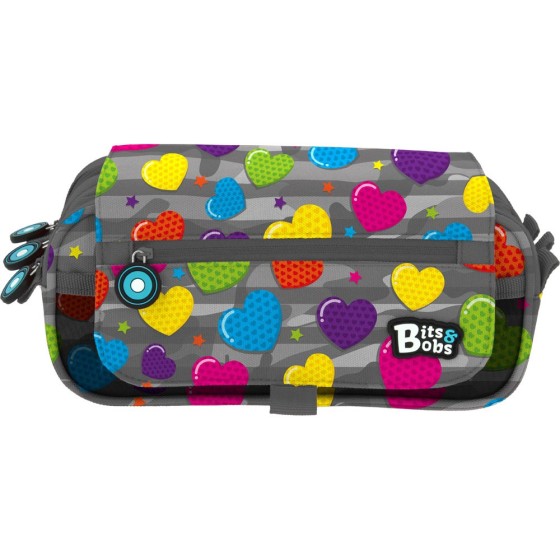 Portatodo Triple Con Solapa Heart 3 Compartimentos Grafoplás