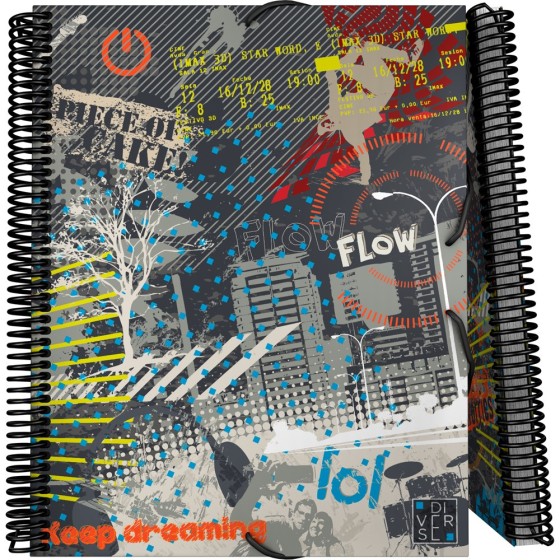 Carpeta Fundas PP Opaco Rígido A4 30 Fundas Con Sobre Diverse  City Grafoplás