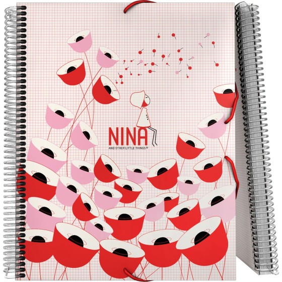 Carpeta Fundas PP Opaco Rígido A4 30 Fundas Con Sobre Nina  PoPPies Grafoplás