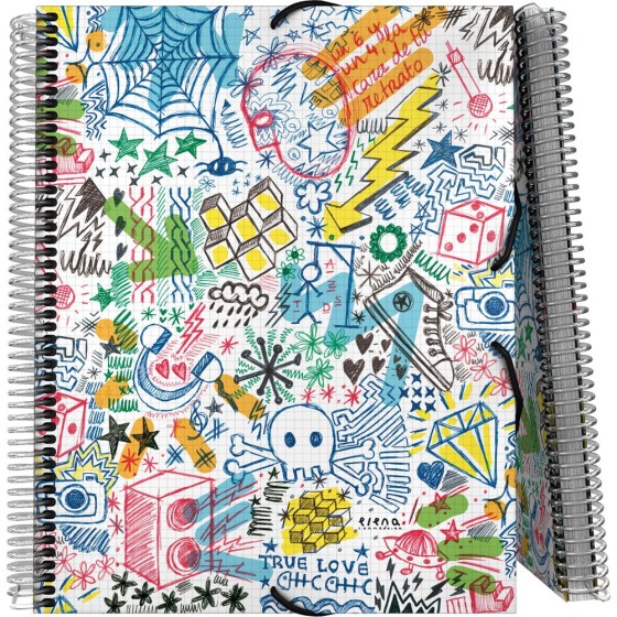 Carpeta Fundas PP Opaco Rígido A4 30 Fundas Con Sobre Ec 20 Garabatos Grafoplás