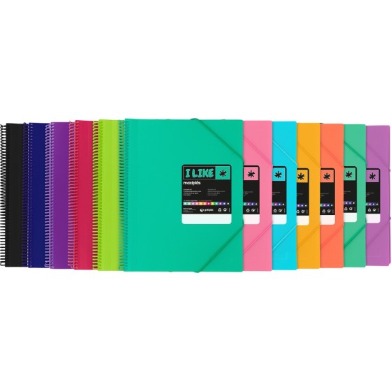 Carpeta Fundas PP Opaco Rígido A4 20 Fundas Verde Like Grafoplás