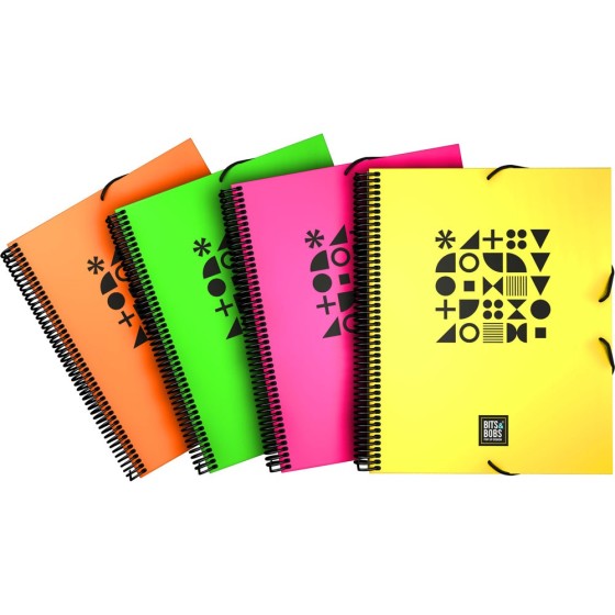 Carpeta Fundas Fluor PP Rígido A4 40 Fundas Con Sobre Colores Surtidos Bits&Bobs 23 Fluor Grafoplás