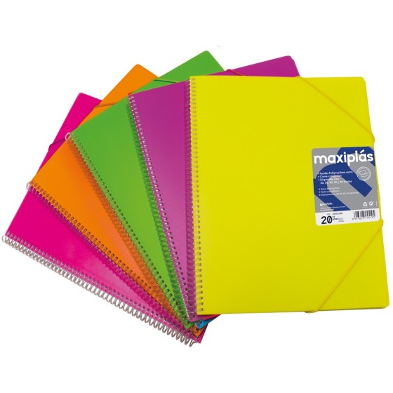 Carpeta Fundas PP Opaco Rígido A4 40 Fundas Naranja Fluor Fluorgraf Grafoplás