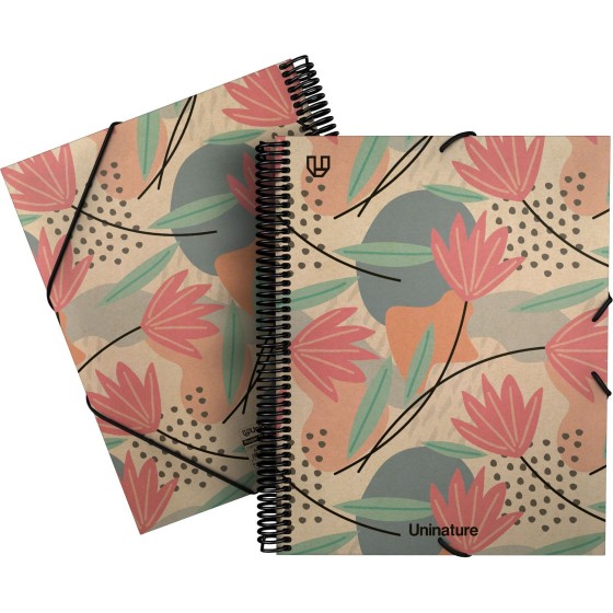 Carpeta Fundas Uninature Kraft Soft A4 40 Fundas Fsc Uninature Design Flores Grafoplás
