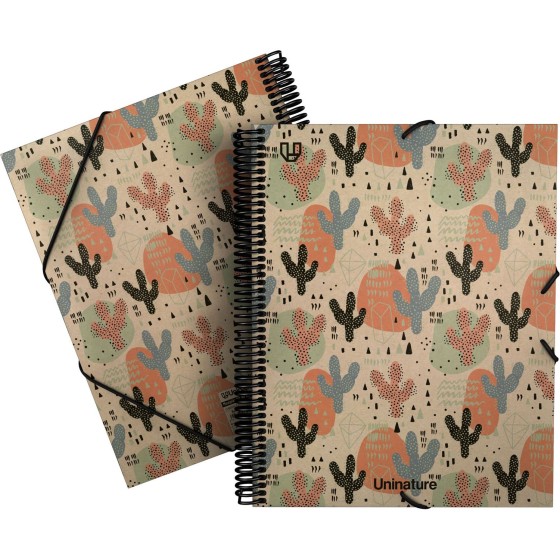 Carpeta Fundas Uninature Kraft Soft A4 40 Fundas Fsc Uninature Design Cactus Grafoplás