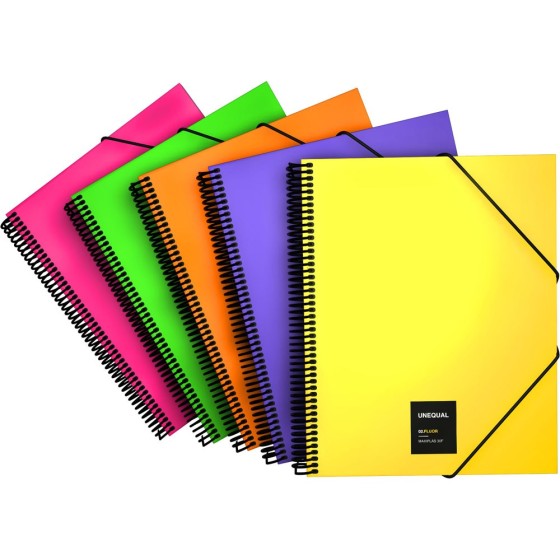 Carpeta Fundas Papel Plastificado Soft A4 40 Fundas Verde Fluor Fsc Unequal Fluor Grafoplás