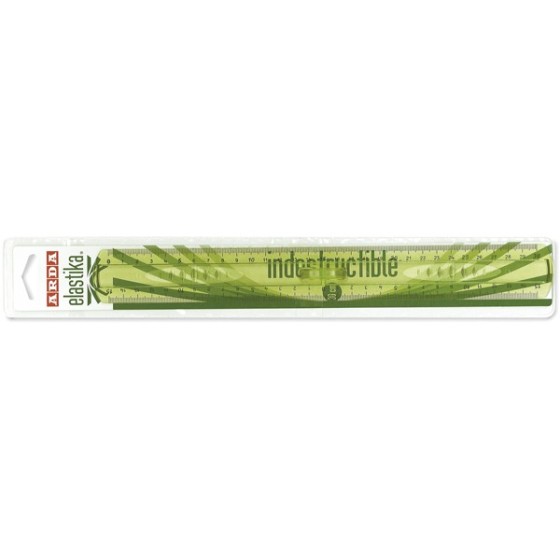 Regla Triple Decímetro Flexible 30 Cm Verde Arda