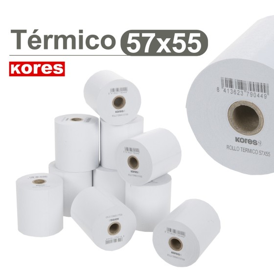 Rollos Papel Térmicos Sin Bisfenol A 57X55X12 mm "34.5 M" Kores