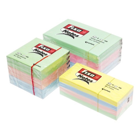 Pack 12 Blocs 100 H. Notas Adhesivas 38X51 mm Fixo