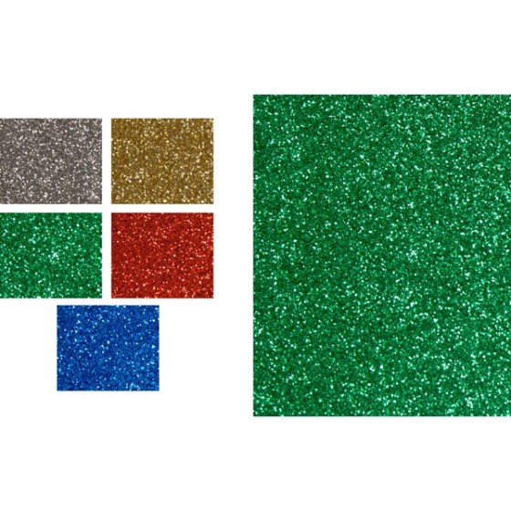 Pack 5 Cartulinas Purpurina 50X65 Cm 280 G Verde Fixo Kids