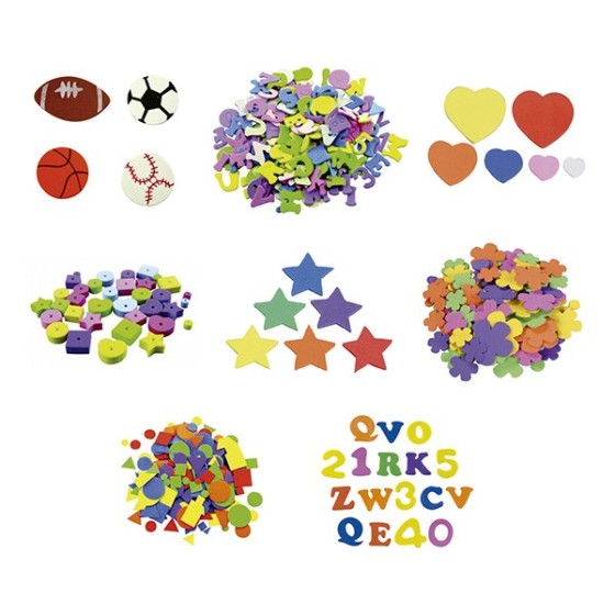 Pack 90 Figuras Adhesivas Goma Eva Corazones Fixo Kids