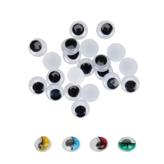 Pack 20 Ojitos Redondos 18mm Negro Fixo Kids