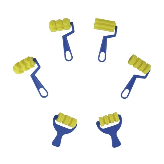 Pack 4 Rodillos Espuma Mango Cor.3Rayas