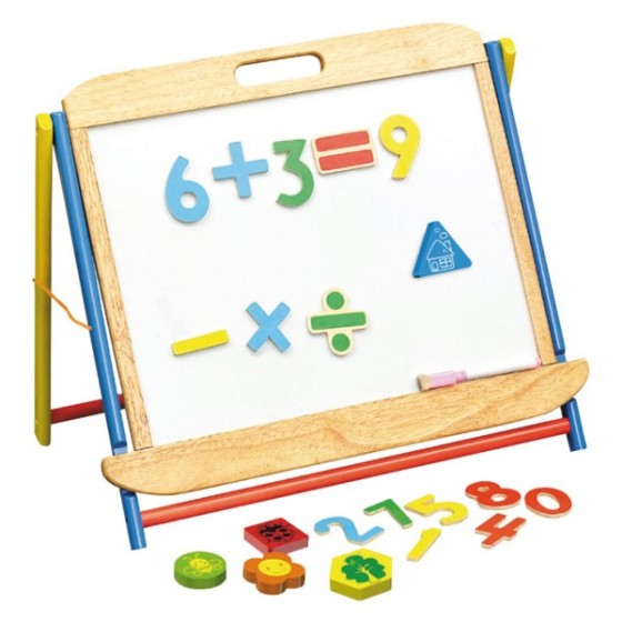 Pizarra Doble Cara De Madera Magnética + Tizas Smart