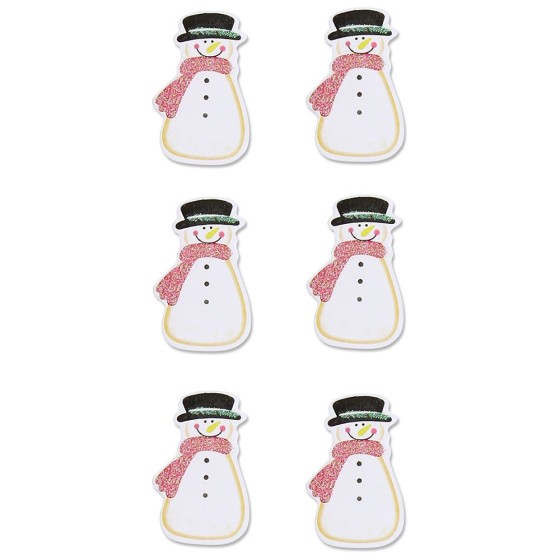 Set Figuras Madera  Muñecos Nieve Adhesi