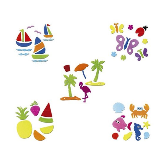 Set Figuras Adhesivas Gel Frutas Fixo Kids