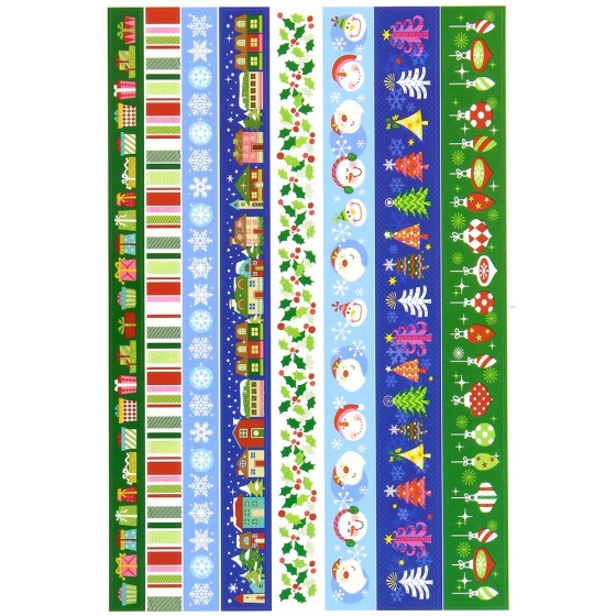 Pegatinas En Tiras  2 Hojas Navidad