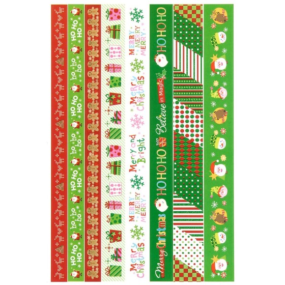 Pegatinas En Tiras  2 Hojas Navidad Ii
