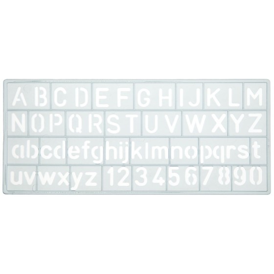 Plantilla Letras Y Numeros 10mm Gris Westcott