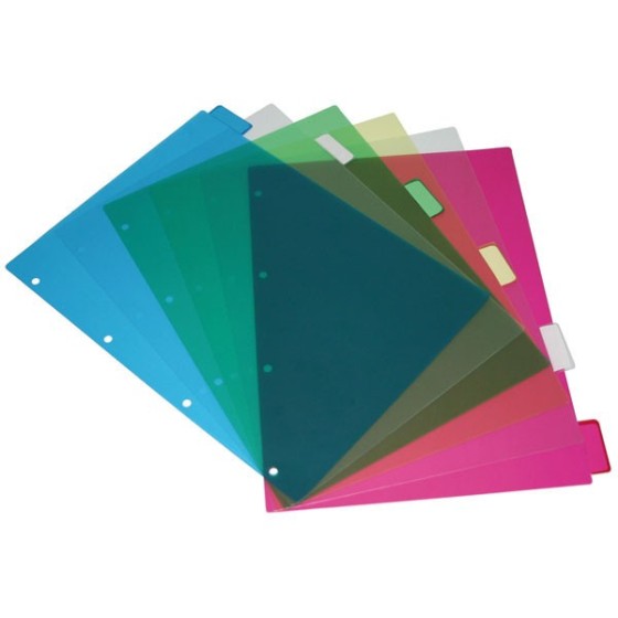 Separadores Con Visor Pvc Translúcido 200 Micras 6 Posiciones A4 4 Taladros Separadores Pvc Grafoplás