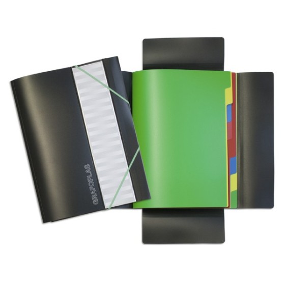 Clasificadores PP Opaco Gomas Folio Negro Colorgraf-Traslucido Eurograf Grafoplás