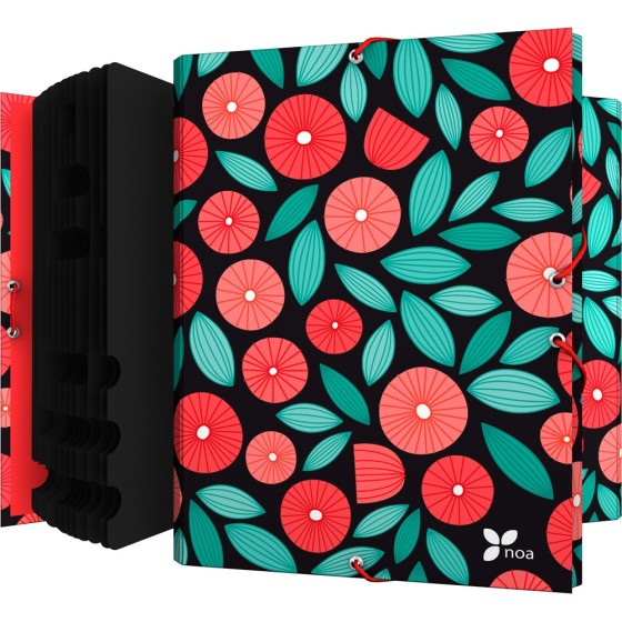 Clasificador Forrado Con Solapas Papel Plastificado Soft Gomas Folio Noa  Globe Grafoplás