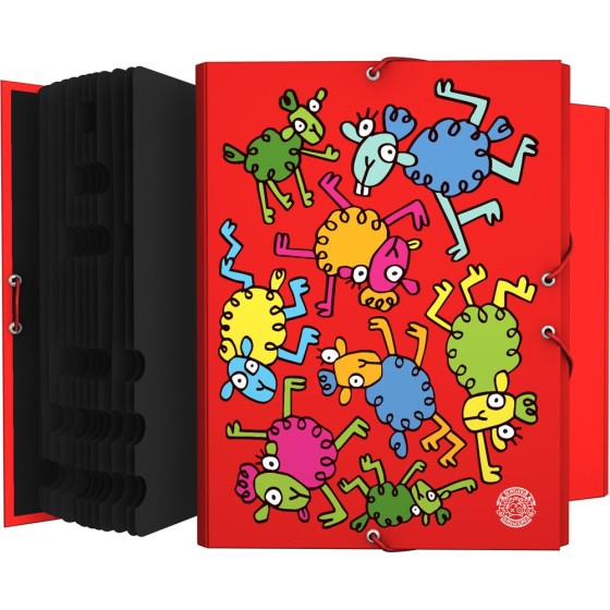 Clasificador Forrado Con Solapas Papel Plastificado Brillo Gomas Folio Katuki  Lana Grafoplás