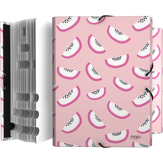 Clasificador Forrado Con Solapas Papel Plastificado Brillo Gomas Folio Maja  Fsc Grafoplás