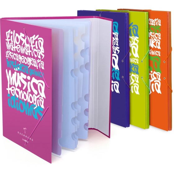 Clasificador Forrado Con Solapas Colores Surtidos Uniclase Fsc Guerrero