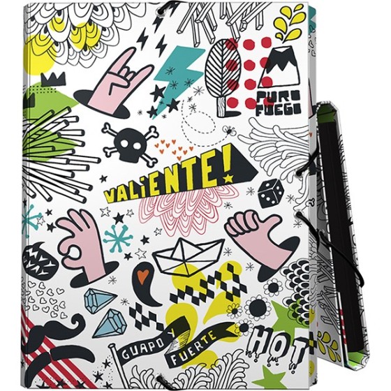 Carpeta Gomas Con 3 Solapas Papel Plastificado Brillo Folio Free 15 Grafoplás