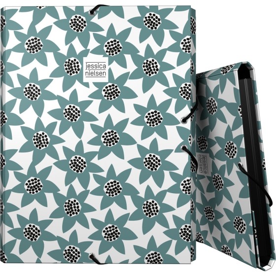 Carpeta Gomas Con 3 Solapas Papel Plastificado Soft Folio Fsc Jessica Nielsen  Flowers Grafoplás