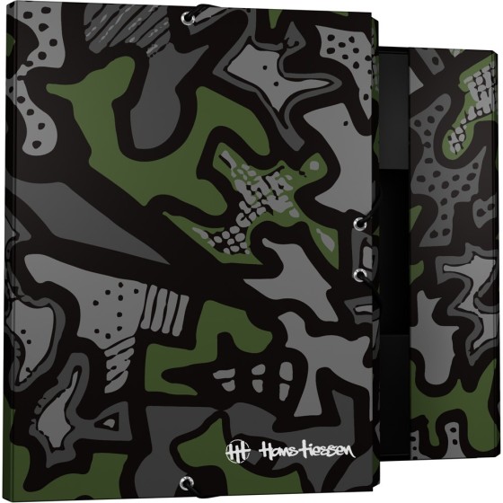 Carpeta Gomas Con 3 Solapas Papel Plastificado Mate Folio Fsc Hans  Urban Green Grafoplás