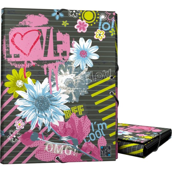 Carpeta Gomas Con 3 Solapas Papel Plastificado Mate Folio Fsc Diverse  Flow Grafoplás