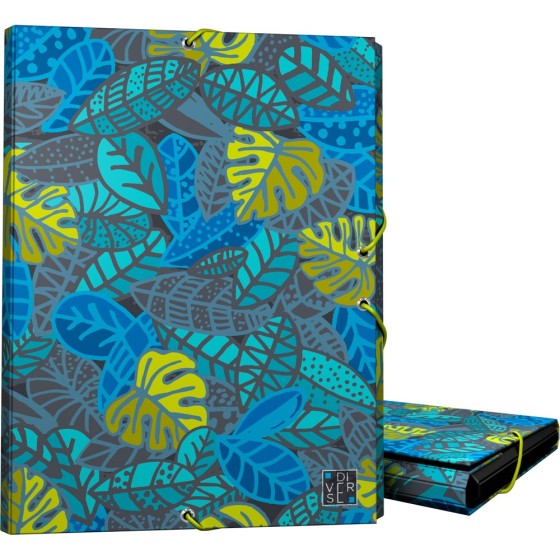 Carpeta Gomas Con 3 Solapas Papel Plastificado Mate Folio Fsc Diverse  Leafs Grafoplás