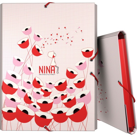 Carpeta Gomas Con 3 Solapas Papel Plastificado Brillo Folio Fsc Nina 19 PoPPies Grafoplás