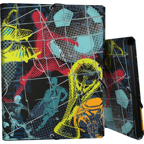 Carpeta Gomas Con 3 Solapas Papel Plastificado Soft Folio Fsc Diverse  Grafoplás