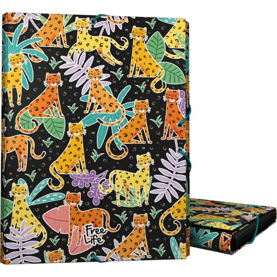 Carpeta Gomas Con 3 Solapas Fsc Free Life  Leopard Grafoplás