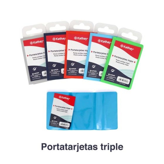 Funda Portatarjetas PP Triple Colores Surtidos Kathay