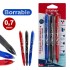 Blister 3 Boligrafos Borrable Tinta Gel 0.7 mm Negro+Azul+Rojo Kathay