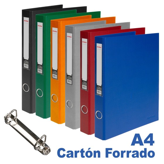 Carpeta De Anillas  A4 2X25mm Colores Surtidos Con Tarjetero Kathay